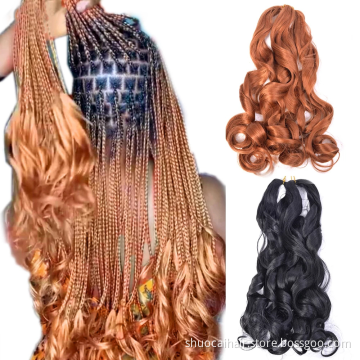 Yaki Pony Spiral Braid Curly Hair French Curl Synthetic Extension Loose Wave Crochet Braids Hair Extensions Wavy Braiding Hair